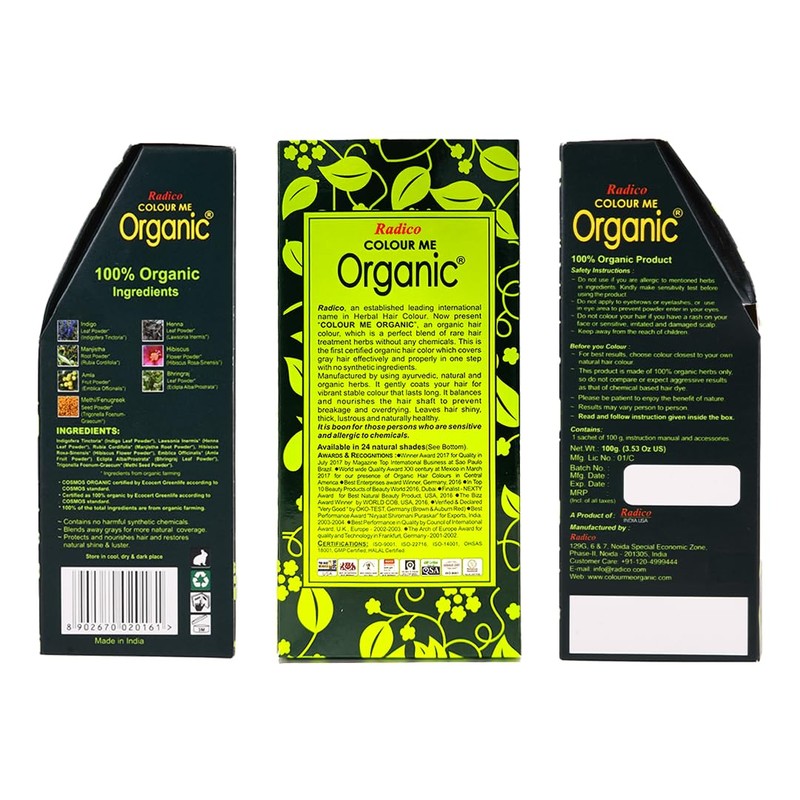 Radico Color Me Organic 100% Natural Herbs Long Lasting Brown