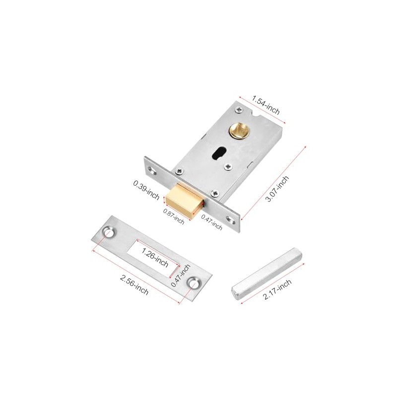 YOKIVE Sleek Stainless Steel 304 Recessed Door Lock, with Hidden