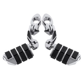 ECOTRIC 1-1/4" Highway Pegs Short Engine Guards Foot Rest Mount Compatible with Harley Davidson Road King Street Glide Honda Suzuki Kawasaski