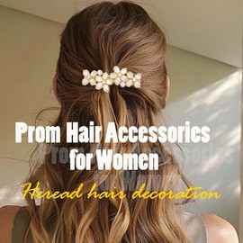 Heread Gold French Barrette Hair Clips Flower Hair Barrettes Pearl vintage Hair Accessories for Women (Pack of 2)