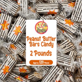 Peanut Butter Bars Candy - 2 Pounds (Approx 120 Pieces), Peanut Butter Candy Bars In Bulk Bag, Individually Wrapped Old Fashioned Treats