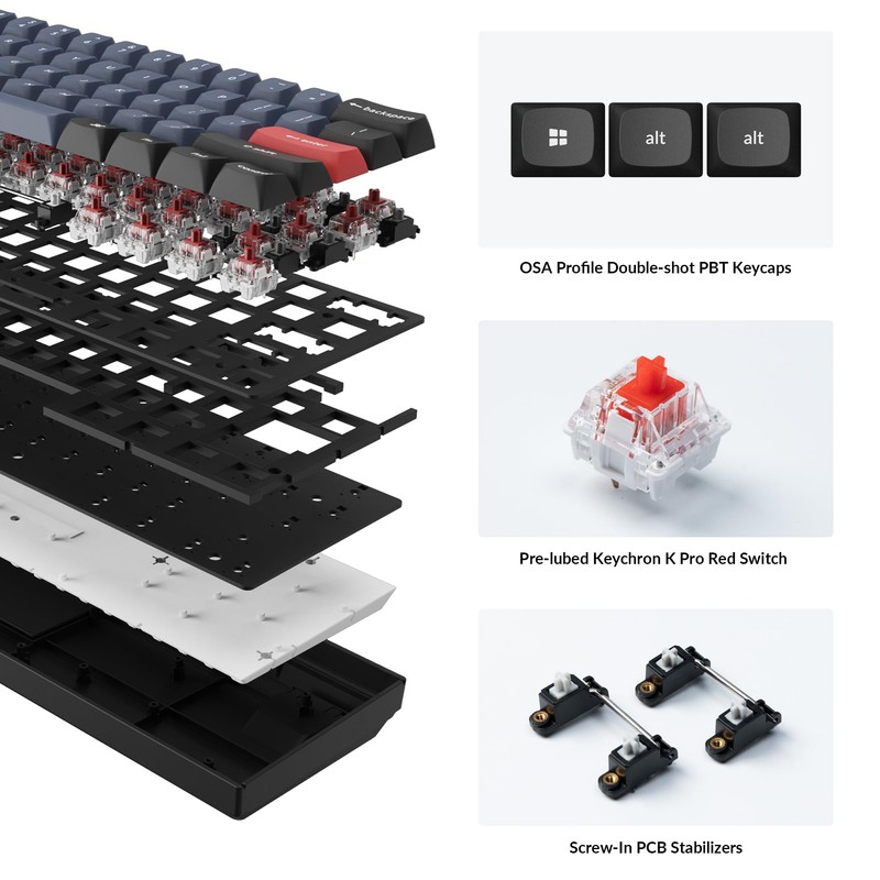 Keychron K12 Pro Custom Wireless/Wired Mechanical Keyboard QMK/VIA Programmable Macro