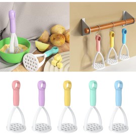 Hand Press Potato Masher Ricer, Smooth Mashed Potatoes Crusher, Kitchen Gadget Potatoes Crusher, Restaurant Kitchen Gadget, Potato Masher (1Pc Random Color)