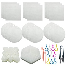 Allazone 52 PCS Mesh Plastic Canvas Sheets 4 Shapes Plastic Canvas for DIY Crafts Embroidery Cross Stitch, Acrylic Yarn Crafting, Knit and Crochet Projects