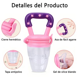 4 Piezas Chupon para Frutas y Papilla Suave y Duradero, Chupones Alimentadores para Niño Silicona sin BPA, Chupete Alimentacion Complementaria Niño, Proteger Las Encías y Los Dientes