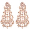 Aheli Gold Plated Long Chandbali Copper White Dangle Earrings Glided