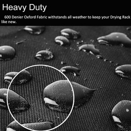 PATIO PLUS Protective Cover for Rotary Airer, Waterproof Protective Cover for Cantilever Parasols with High Density Oxford PVC Coating with Zip 600D, Black, 16 x 16 x 165 cm