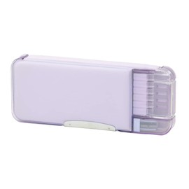 Sonic FD-6627-V Pencil Case, Double-Sided Brush, Slim Type, Pencil Check at a Glance, Violet