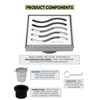SereneDrains 304 Stainless Steel 4 Inch Square Polished Chrome Shower