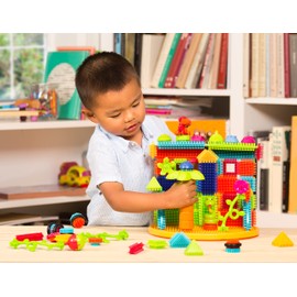 Bristle Blocks by Battat – The Official Bristle Blocks – 128 Pieces in a Bucket – STEM Creativity Building Toys for Dexterity and Fine Motricity – BPA Free 2 years +