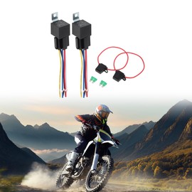 HOPESPANNER 5Pins 12V 40A Relay for Motorcycle Car Truck Boat with Sockets Fuses Black 1 Set Metal Hanging