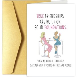 Funny Best Friend Birthday Card for Her, Humorous Friendship Card for Female Friend, Birthday Card for Bestie BFF Soulmate, True Friendship Dislike of The Same People