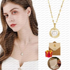 18k Oro Plateado Perla Collar Joyería Joyeria Regalo Mujer, Joyería Para Mujer, Collar De Perlas Para Mujer,regalo De Cumpleaños Y San Valentín