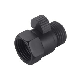 Matte Black Water Flow Control Valve, 1/2" Shower Head with Shut Off Valve, Brass Shut Off Valve for Handheld Shower, Water Pressure Regulator Replacement for Shower System