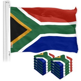 G128 10 Pack: South Africa South African Flag | 3x5 Ft | LiteWeave Pro Series Printed 150D Polyester | Country Flag, Indoor/Outdoor, Vibrant Colors, Brass Grommets, More Durable Than 100D 75D Poly