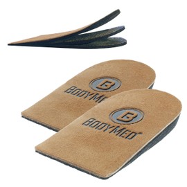BodyMed Heel Lift, Medium, 2 Lift/Pack – Non-Slip, Adjustable Orthopedic Insert for Leg-Length Discrepancies – 3 Removable 1/8-in. Layers – Rubber-Leather Adhesive – Heel Lift Wedge for Men & Women