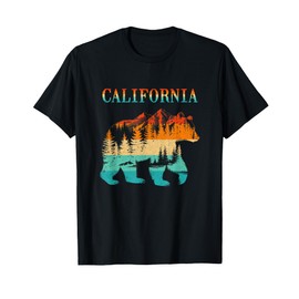 California Bear Vintage Retro Nature Hiking Souvenir T-Shirt