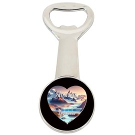 Patagonia Argentina Chile Travel Souvenir Destination Heart Shape Design Magnetic Bottle Opener Single