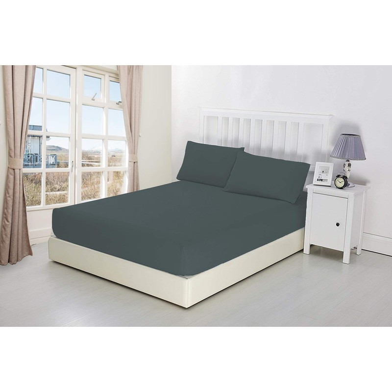NIYS Luxury Bedding 100% Egyptian Cotton 10"/25CM Fitted Sheets (Charcoal,