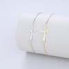 GAVU 14K Gold Plated 925 Sterling Silver Zirconia Cross Bracelet
