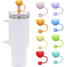 BWESOO 1 Count Red 9-10mm Silicone Straw Cover, Reusable Dust-proof Cute 30/40oz Tumbler Straw Tip Plug Topper Protector Cup Accessories