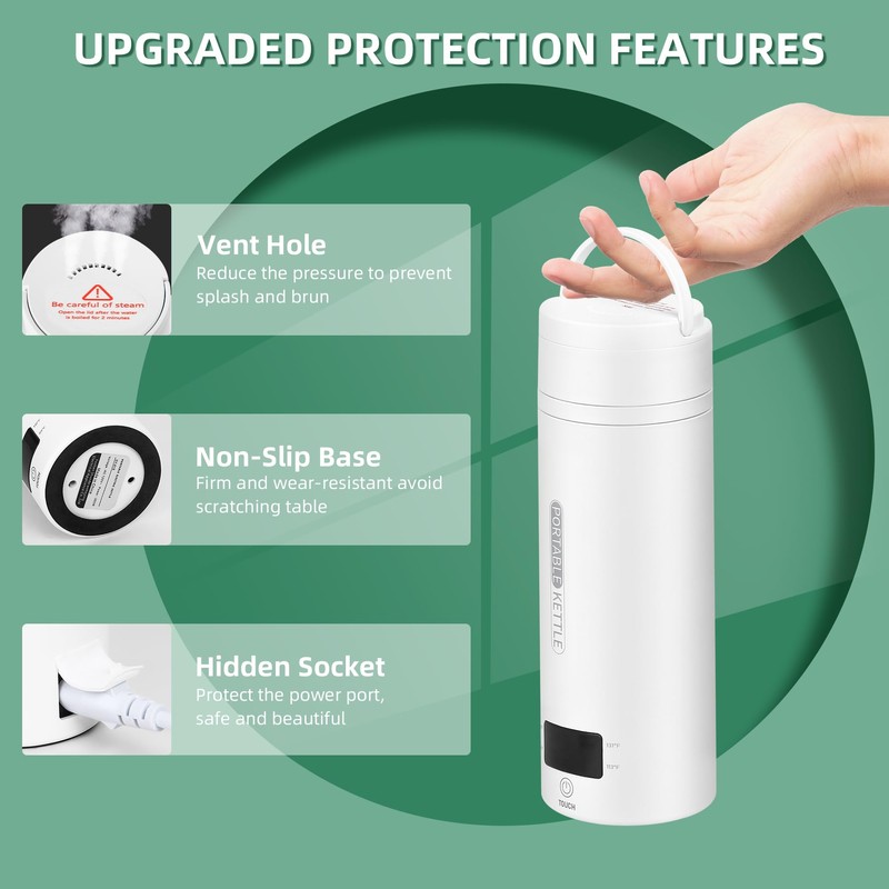 Travel Electric Kettle Portable Small Mini Tea Coffee Kettle Water
