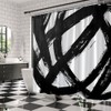 UOZXOML Black and White Shower Curtain Geometry Modern Stripe Abstract