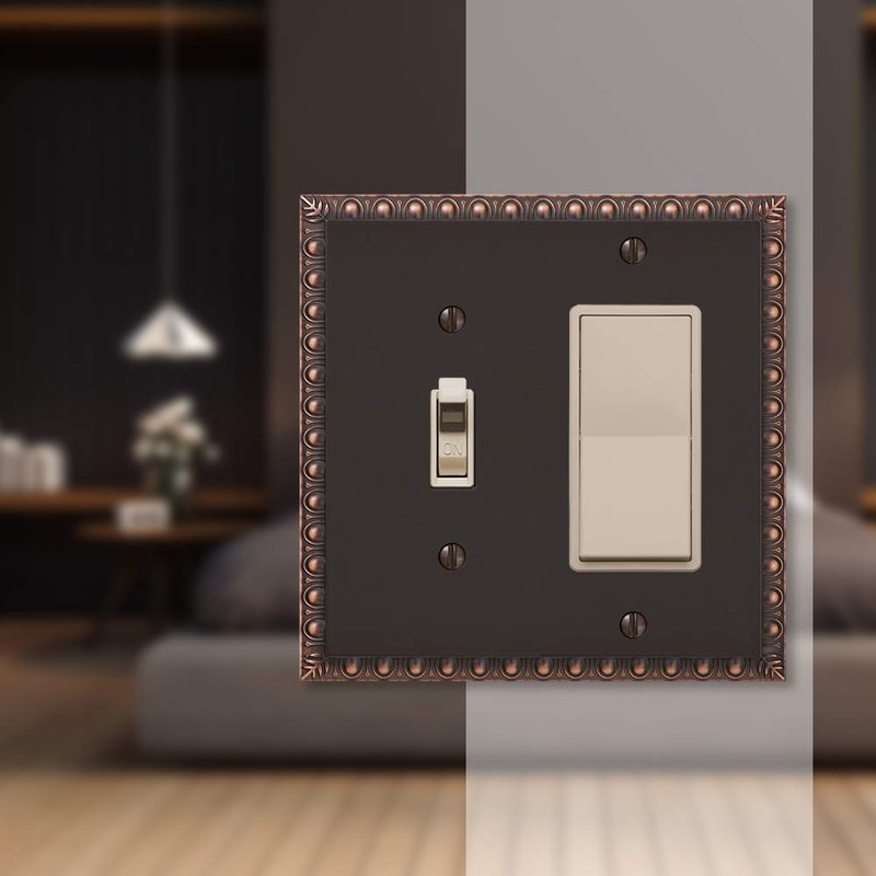 Amerelle Egg & Dart Single Toggle/Single Rocker Cast Metal Wallplate