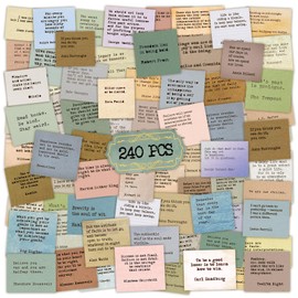 240PCS Vintage Motivational Quote Stickers, Typewriter Style Scrapbook Stickers, Famous Words Literary Inspirational Journaling Stickers Planner Bullet Journal Supplies