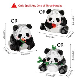 Dawdix 3-in-1 Panda Mini Building Blocks Panda Building Blocks Building Block Sets Panda Building Blocks Toy Bricks Mini Building Blocks Animals Figures Clamping Building Blocks 720 Pieces Building
