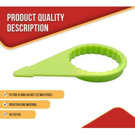 Mytee Products 100 Pcs Checkpoint Loose Wheel Lug Nut Indicator for 33MM Nuts - High Visibility Green 22mm Pointed Studs - Wheel Check Indicators for Commercial Trucks, Enclosed Trailers, Semi