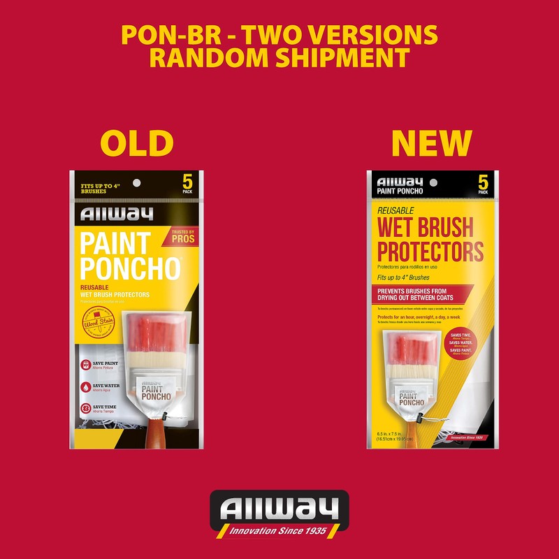 Allway Paint Poncho pon-br Paint Poncho, Clear, 5 Pack
