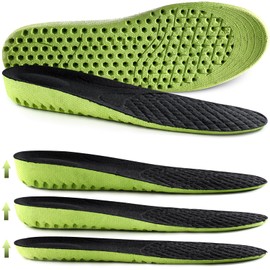 Ailaka Elastic Shock Absorbing Height Increasing Sports Shoe Insoles, Soft Breathable Honeycomb Orthotic Replacement Inserts for Men & Women