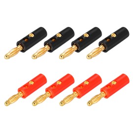 MECCANIXITY 30 Pcs 4mm Banana Plugs, 10A 8.5mm OD 37.7mm Length Speaker Wire Cable Plug Connectors, Banana Jack Connector for Speaker Wire Audio Cable, Black&Red