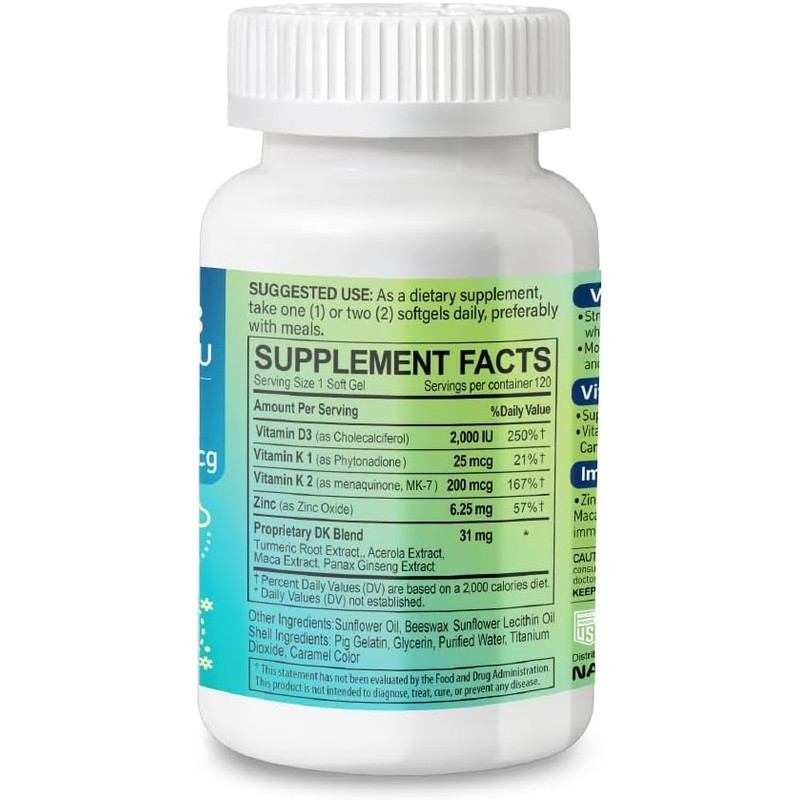 D3+K2 IMMUNEX – Vitamin D3 2000 IU, K1 25 mcg,