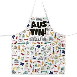 JNIAP Austin Texas Apron Austin Kitchen Apron Austin Texas Souvenirs Gifts Austin Texas Cooking Apron (Austin apron)