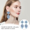 Shimmeroo Light Blue Statement Earrings for Women, Dangle Earrings Rhinestone