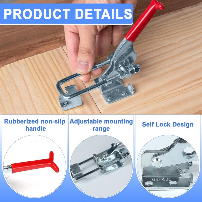EXLECO 4 x Large Toggle Lock Metal Toggle Lever Tensioner,