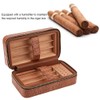 Wood Portable Travel Outdoor Cigar Humidor PU Leather Cigar Storage