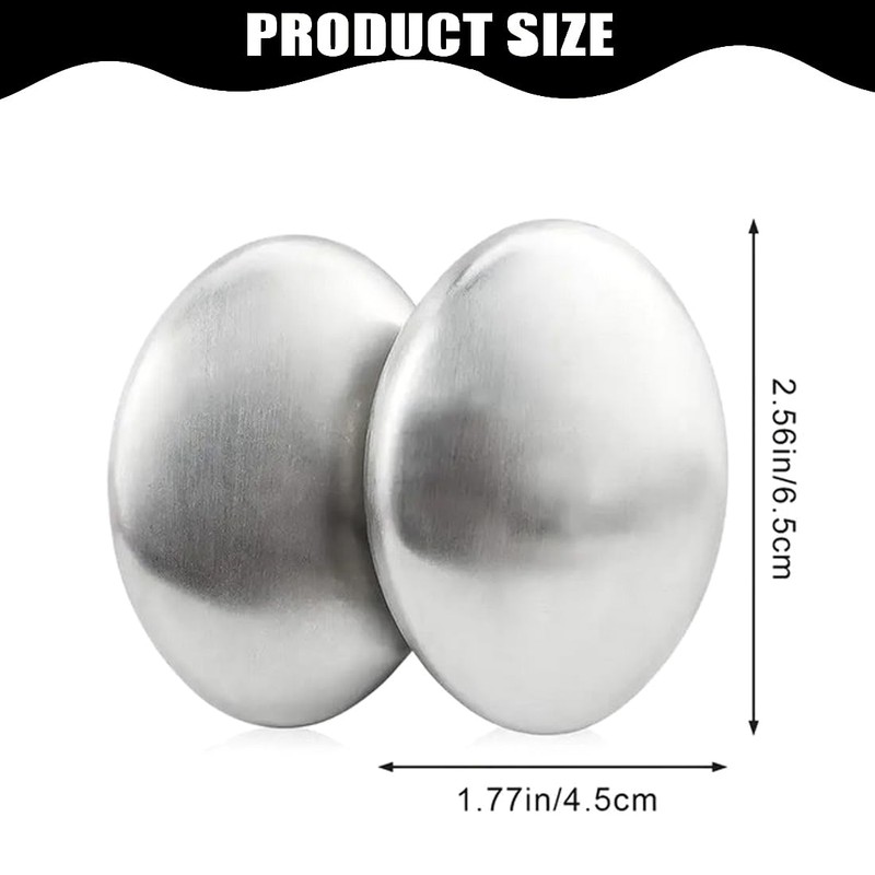 OUDQFCJ 2 x Odour-Neutralising Brushed Stainless Steel Soap for Eliminating