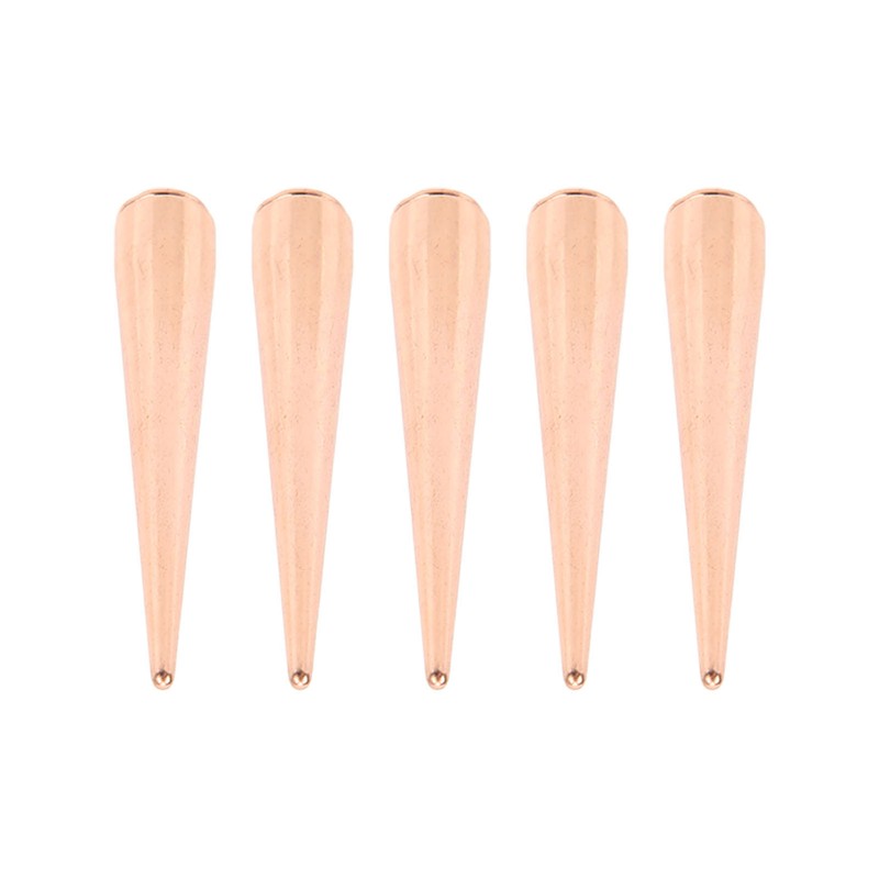 5 Pcs Punk Cone Spikes Studs Rose Gold Metal Long