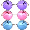 Round Retro Vintage Sunglasses Metal Frame Blue Purple Pink 3
