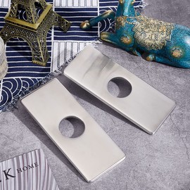 UNICRAFTALE 2Pcs 34.5mm Faucet Hole Cover Deck Plate for Bathroom Faucet 304 Stainless Steel Sink Cover Plate Rectangle 3-to-1 Bathroom Faucet Escutcheon Plate for Bathroom or Kitchen Sink Faucet