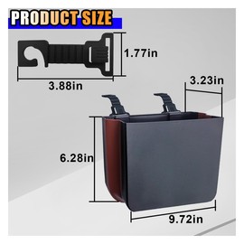 Car Seat Back Organizer - Foldable Hanging Car Trash Can Auto Headrest Backseat Organizer - Collapsible Garbage Bag Mini Bin with Hooks - Travel Storage Box Organizer Holder for Camping (Black)