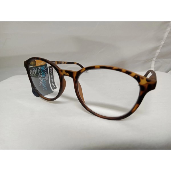 Foster Grant Mackie Tor Round BlueLight Readers W/ Soft Case