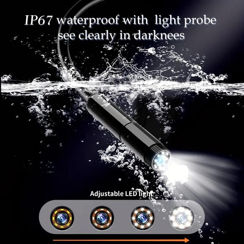 Industrial Endoscope Borescope Camera with Light, 4.3 Inch Screen HD