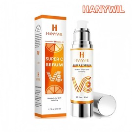 HANYWIL-Super C Serum | Anti-Aging Vitamin C Serum for Firming, Lifting & Hydrating Mature Skin | Dark Spot Corrector with Hyaluronic Acid | Wrinkle Reduction 1.7 fl.oz Skincare Springtok Comfort loreal hyaluronic tinted serum eucerin anti pigmentation -
