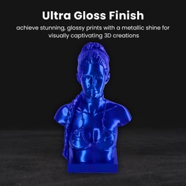 TEQStone Silk PLA Filament 1.75mm Royal Blue 1KG, Shiny High Gloss Finish, Perfectly Wound, Accuracy +/-0.02mm 3D Printer Filament Vacuum Packaging