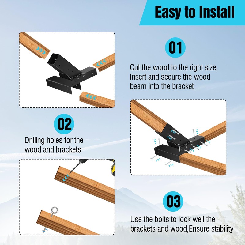 TOPTGO Hammock Stand Bracket, Heavy Duty DIY Hammock Bracket Kits
