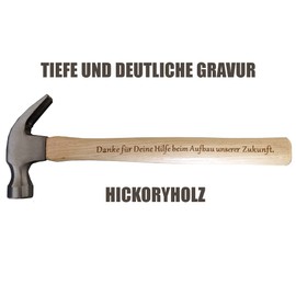 Father's Day Gift, Gift for Dads: Engraved Wooden Hammer: Thank You for Your Help Building Our Future - Du bist der Hammer - Special Birthday Gift for Men